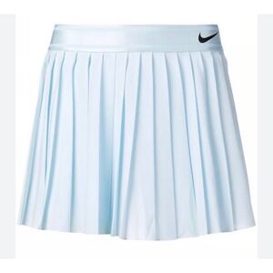 Nike Court Victory Tennis Skirt Glacier Blue Pleated Skort 933218-449 S